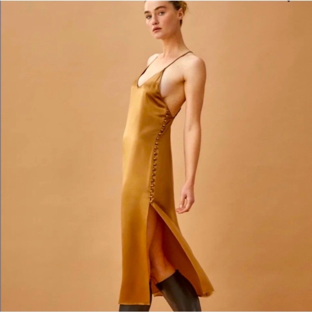 NWT Reformation Rust Gold Slip Dress